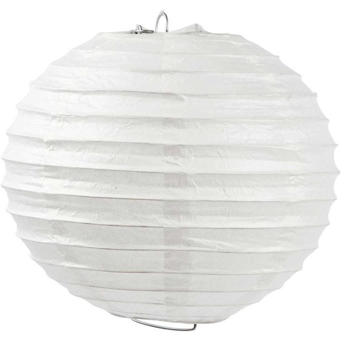 Papirlampe, Rund, dia. 20 cm, hvit, 1 stk.