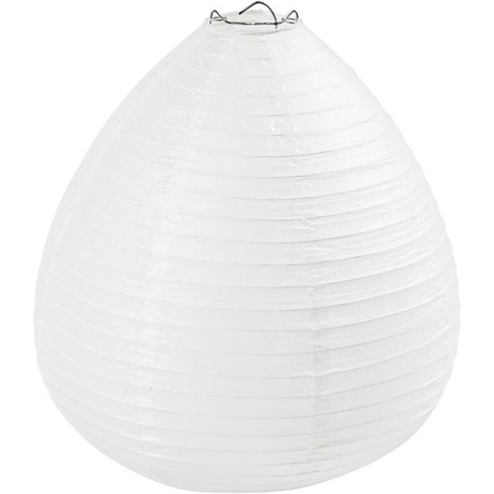 Papirlampe, Dråpe, 27 cm, 25 cm, hvit, 1 stk.