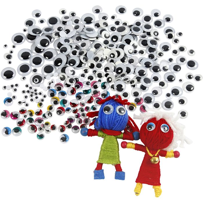 Bevegelige Øyne, dia. 4-20 mm, 1700 stk./ 1 pk.