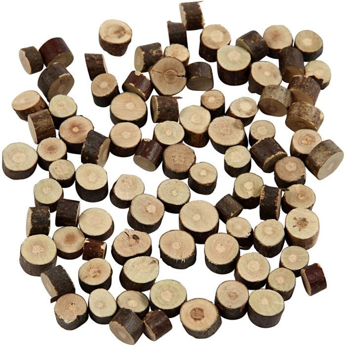 Wood Mix, dia. 7-10 mm, tykkelse 4-5 mm, 230 g/ 1 pk.