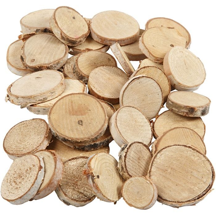 Wood Mix, dia. 25-45 mm, tykkelse 7 mm, 600 g/ 1 pk.