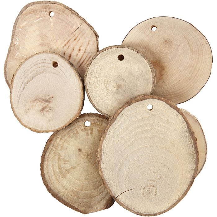 Treskiver med hull, 40-70 mm, 4 mm, 5 mm, 25stk./ 1 pk.