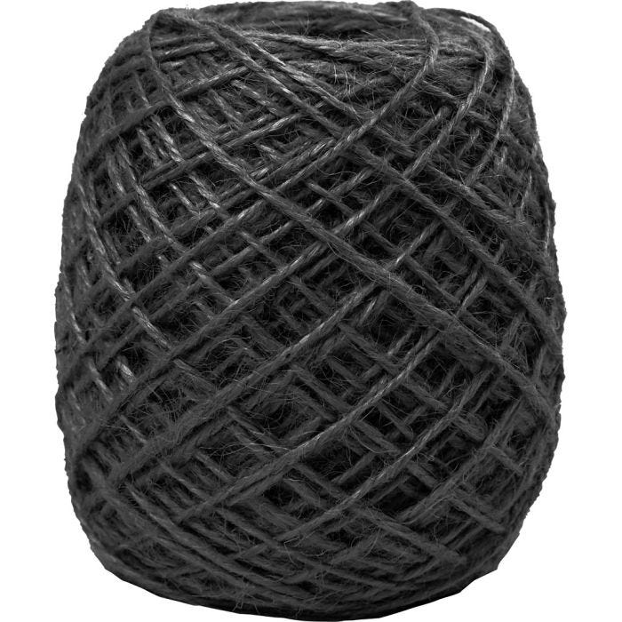 Naturhamp, tykkelse 1-2 mm, svart, 150 m/ 1 rl.