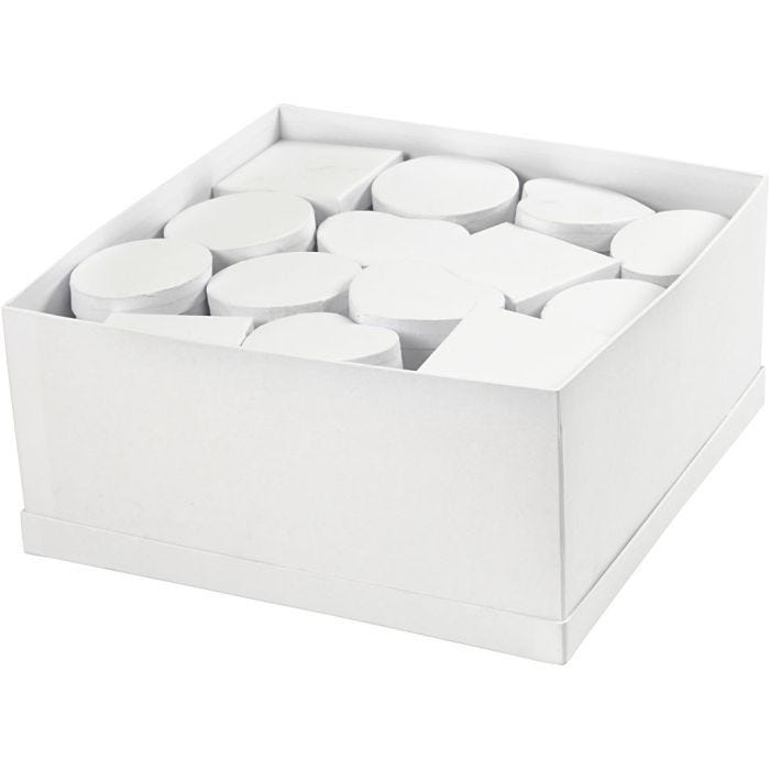 Esker, H: 5 cm, dia. 10-12 cm, hvit, 27 stk./ 1 pk.