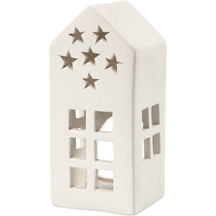 Telysestake, H: 16 cm, str. 7x7 cm, hvit, 8 stk./ 1 pk.