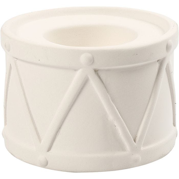 Lysestake, H: 6,6 cm, dia. 9,3 cm, hullstr. 2,2+4 cm, hvit, 2 stk./ 1 pk.
