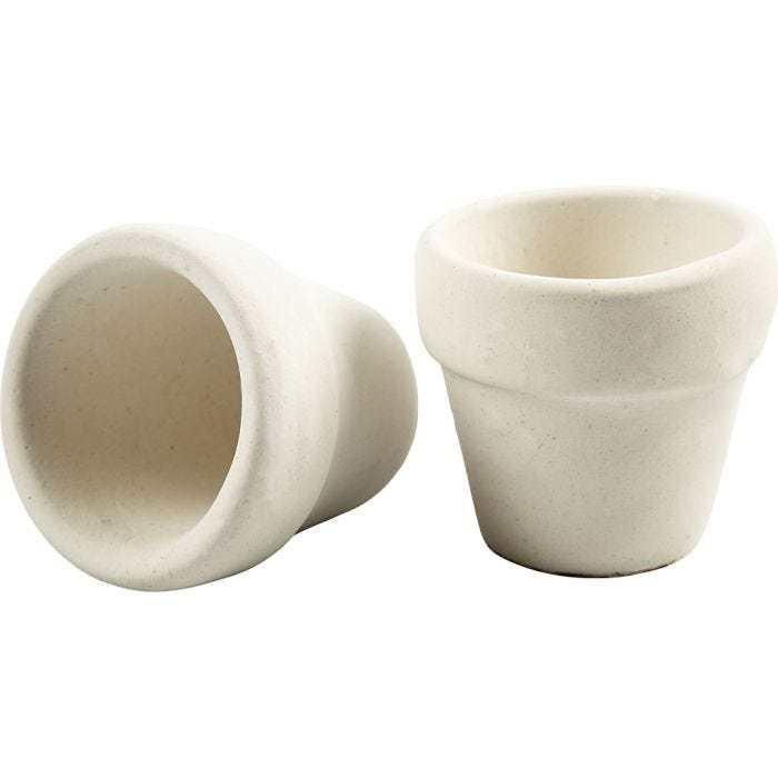 Urtepotte, H: 4,6 cm, dia. 5,2 cm, hvit, 48 stk./ 1 pk.