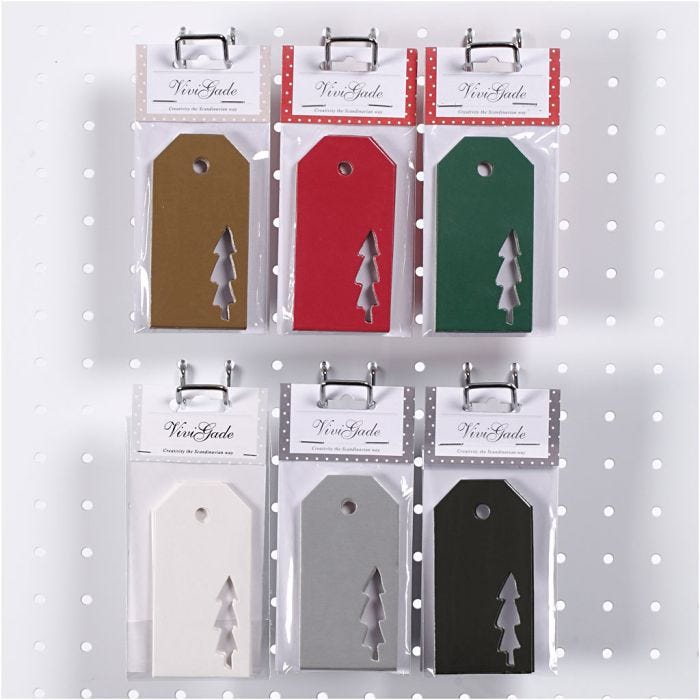 Manillamerker, juletre, str. 5x10 cm, 300 g, 6x10 pk./ 1 pk.