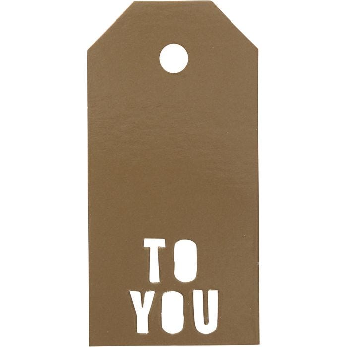 Manillamerker, TO YOU, str. 5x10 cm, 300 g, gull, 15 stk./ 1 pk.