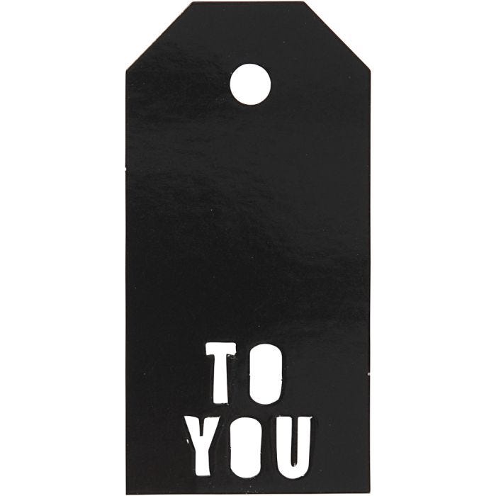 Manillamerker, TO YOU, str. 5x10 cm, 300 g, svart, 15 stk./ 1 pk.