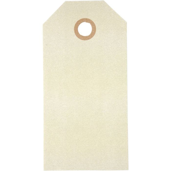Manillamerker, str. 5x10 cm, 250 g, creme, 1000 stk./ 1 pk.