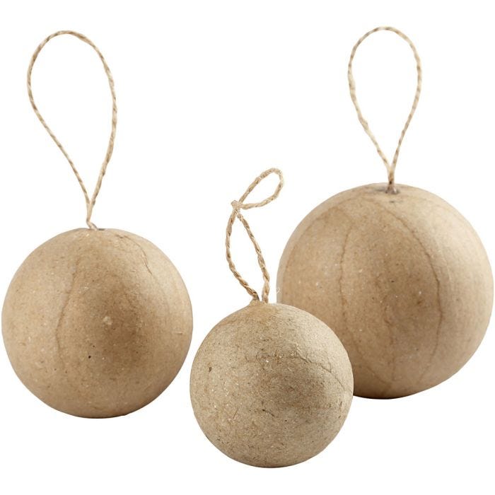 Julekuler, dia. 4+5+6 cm, 6 stk./ 1 pk.