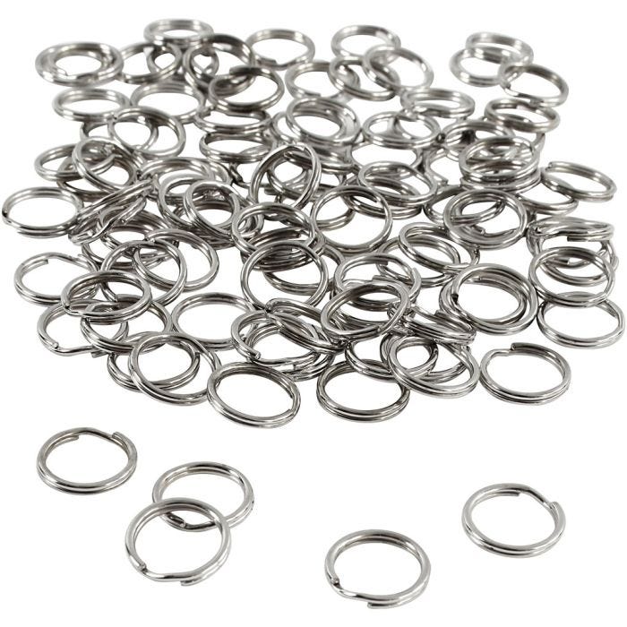 Nøkkelringer, dia. 12 mm, 100 stk./ 1 pk.