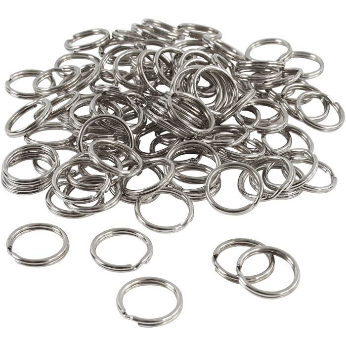 Nøkkelringer, dia. 15 mm, 100 stk./ 1 pk.