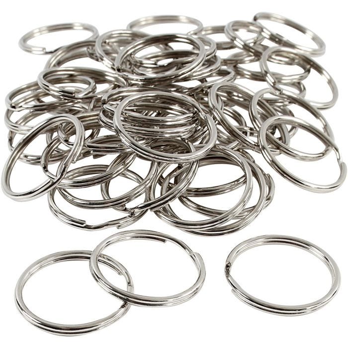 Nøkkelringer, dia. 30 mm, 80 stk./ 1 pk.