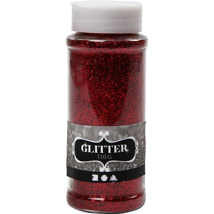 Glitter, rød, 110 g/ 1 boks