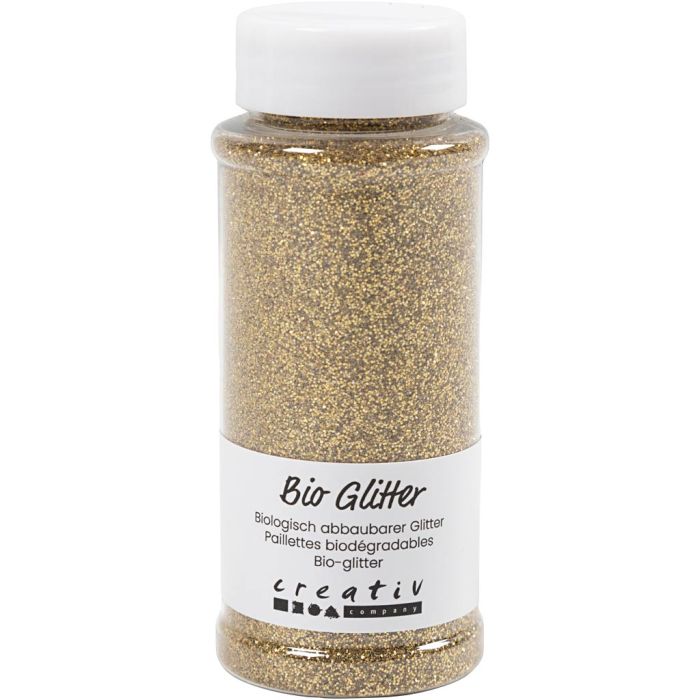 Biologisk nedbrytbart glitter, gull, 140 ml/ 1 boks