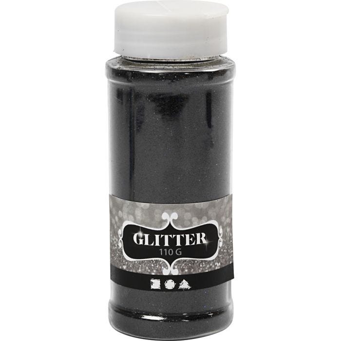 Glitter, svart, 110 g/ 1 boks