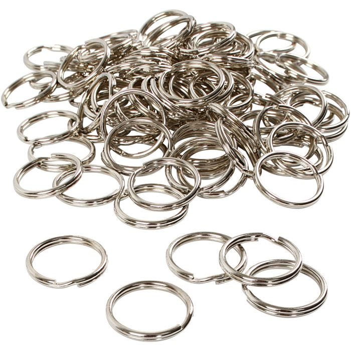 Nøkkelringer, dia. 25 mm, 100 stk./ 1 pk.
