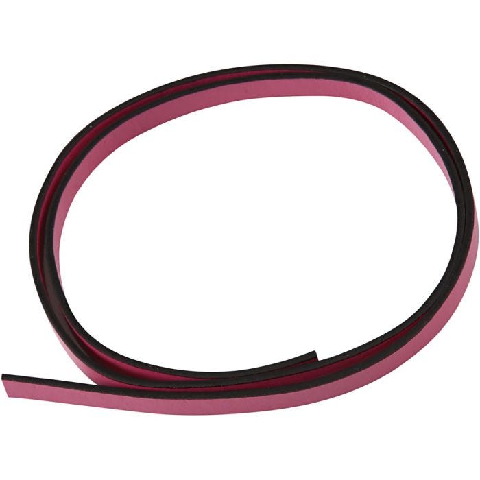 Imitert Lærbånd, B: 10 mm, tykkelse 3 mm, pink, 1 m/ 1 pk.