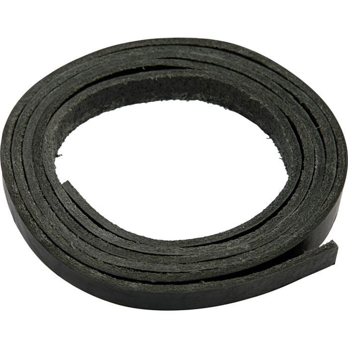 Lærarmbånd, B: 10 mm, tykkelse 3 mm, svart, 2 m/ 1 pk.