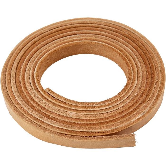 Lærarmbånd, B: 10 mm, tykkelse 3 mm, natur, 2 m/ 1 pk.