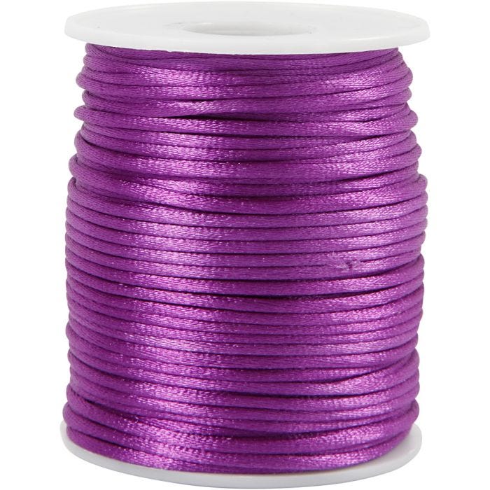Satengsnor, tykkelse 2 mm, lilla, 50 m/ 1 rl.