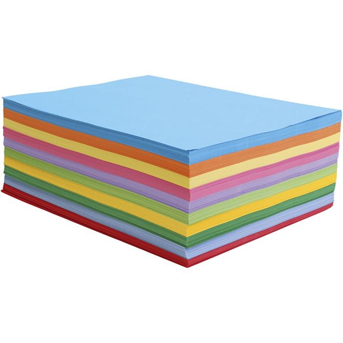 Creativ Papir, A4, 80 g, ass. farger, 1000 ark/ 1 pk.