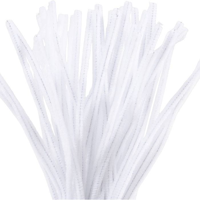 Piperenser, L: 30 cm, tykkelse 6 mm, hvit, 50 stk./ 1 pk.