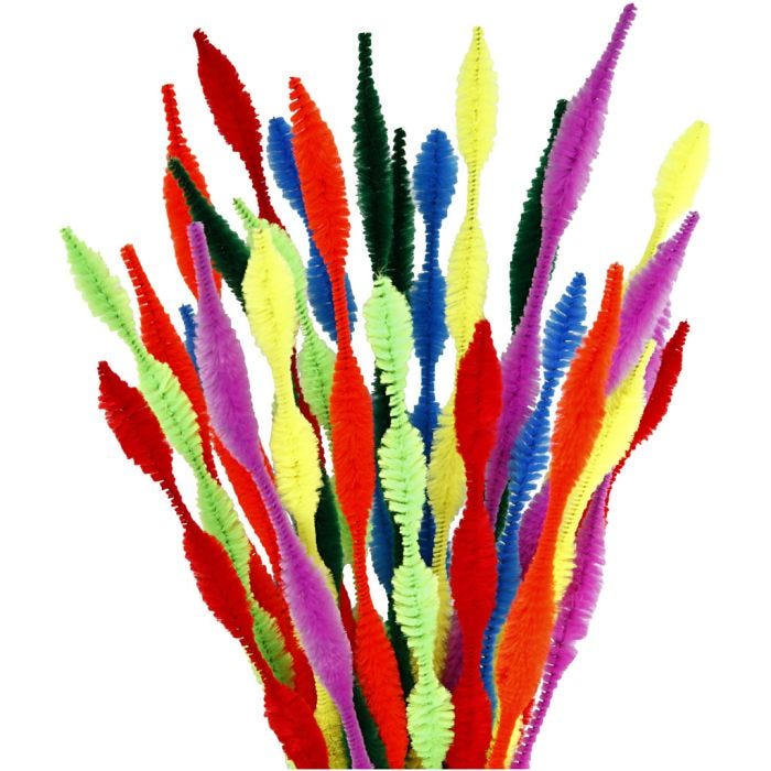 Piperenser, Figurklipte, L: 30 cm, tykkelse 5-12 mm, ass. farger, 28 ass./ 1 pk.