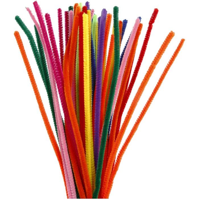 Piperenser, L: 30 cm, tykkelse 6 mm, ass. farger, 50 ass./ 1 pk.