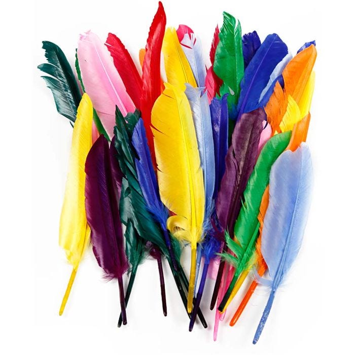 Fjær, L: 17-20 cm, 250 stk./ 1 pk.