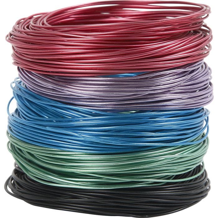 Bonzaitråd, tykkelse 1,5 mm, ass. farger, 5x20 m/ 1 pk.
