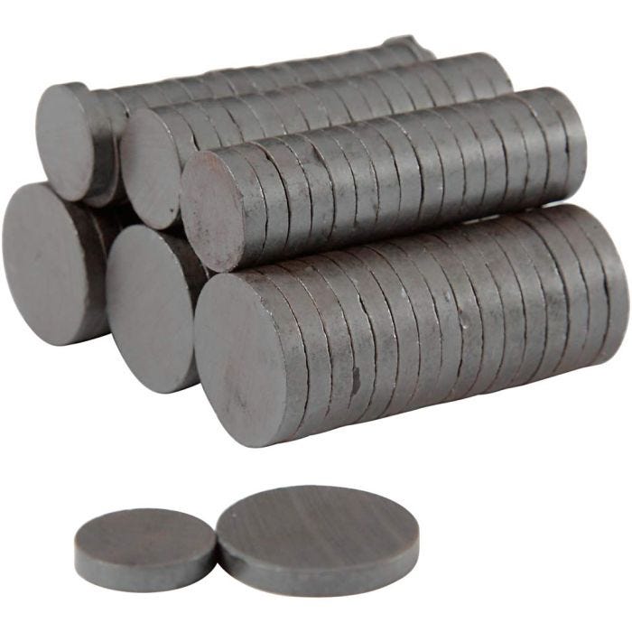 Magnet, dia. 14+20 mm, tykkelse 3 mm, 2x250 stk./ 1 pk.