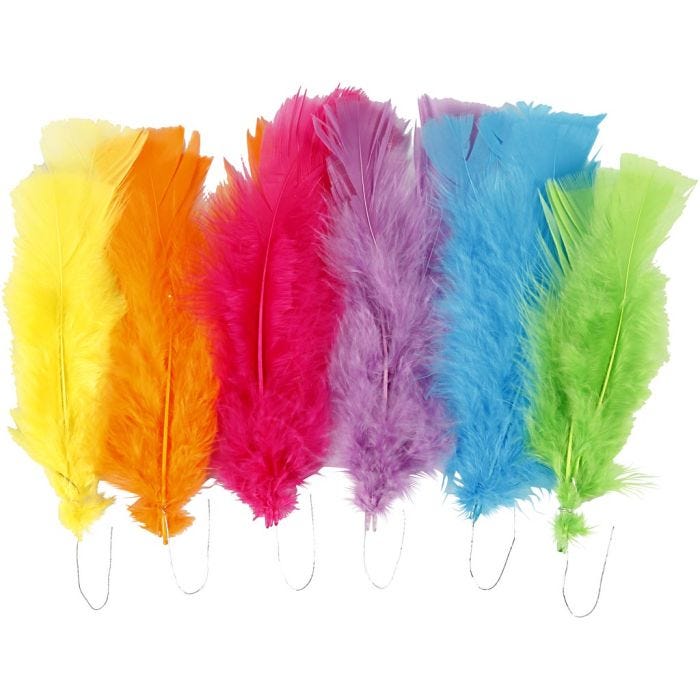 Dun , L: 11-17 cm, ass. farger, 18 bunt/ 1 pk.