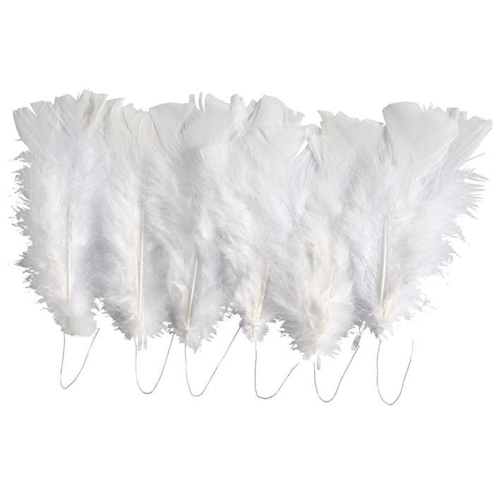 Dun , L: 11-17 cm, hvit, 18 bunt/ 1 pk.