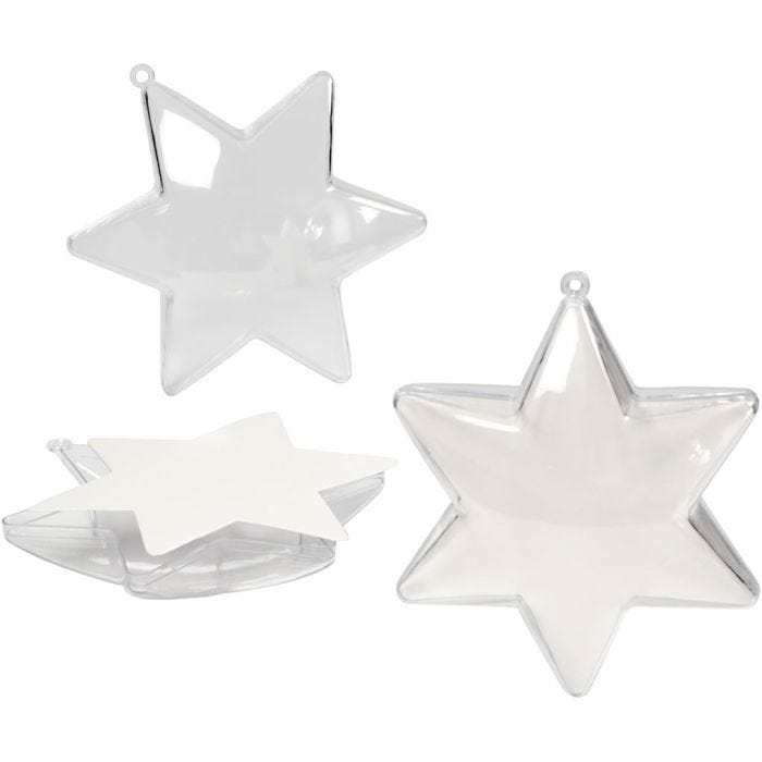 Dekostjerne, H: 10 cm, transparent, 5 stk./ 1 pk.