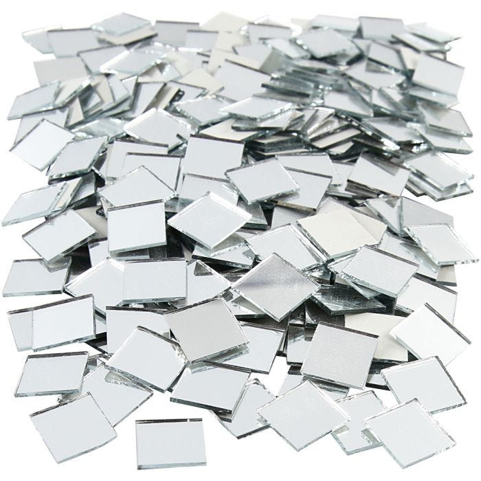 Speilmosaikk, str. 16x16 mm, tykkelse 1 mm, 500 stk./ 1 pk.