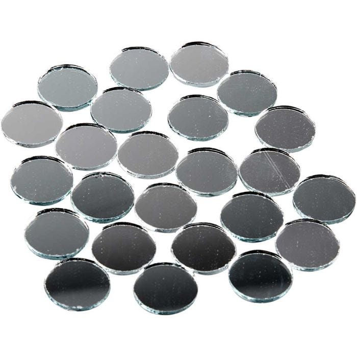 Speilmosaikk, rund, dia. 18 mm, tykkelse 2 mm, 400 stk./ 1 pk.