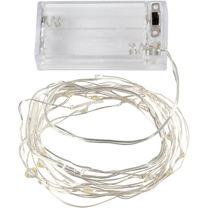 LED Lyskjede, L: 3,15 M, sølv, 1 stk.