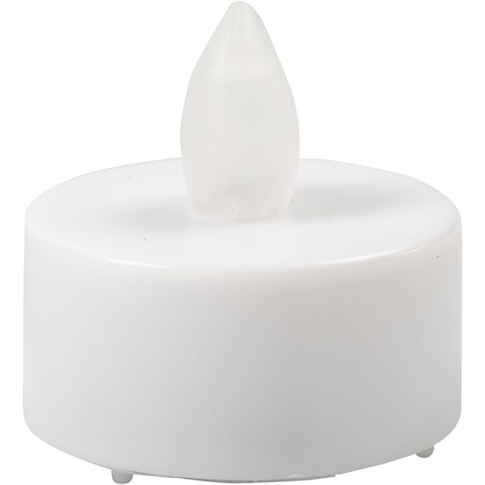 LED telys, H: 35 mm, dia. 38 mm, hvit, 24 stk./ 1 pk.