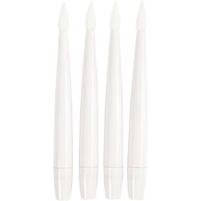 LED juletrelys, H: 15,5 cm, dia. 14 mm, 4 stk./ 1 pk.