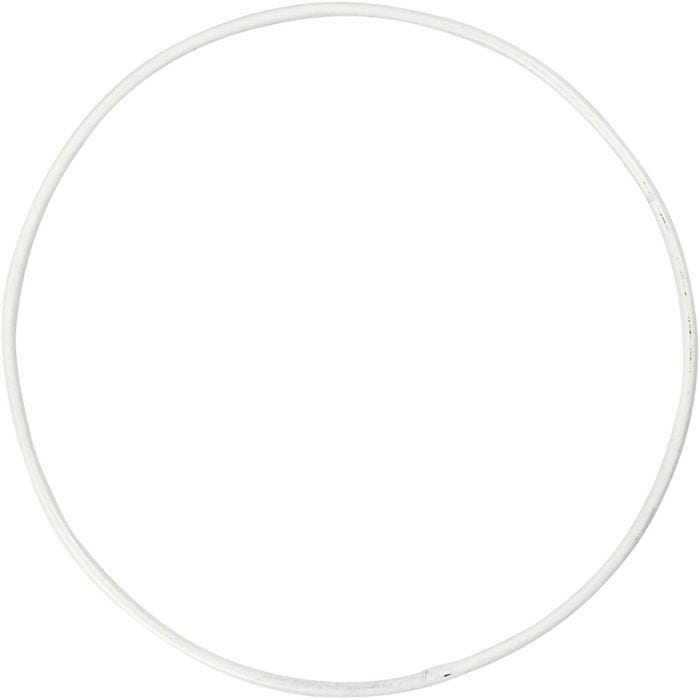 Metallring, dia. 10 cm, tykkelse 2 mm, hvit, 10 stk./ 1 pk.
