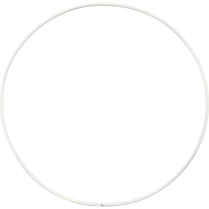 Metallring, dia. 15 cm, tykkelse 2 mm, hvit, 10 stk./ 1 pk.