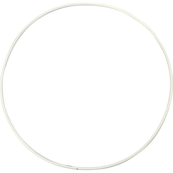 Metallring, dia. 20 cm, tykkelse 3 mm, hvit, 5 stk./ 1 pk.