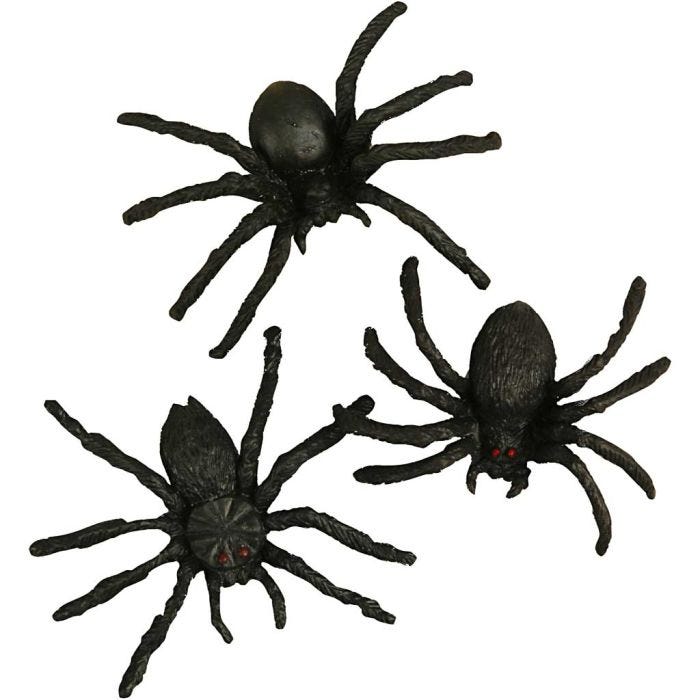 Edderkopp, str. 4 cm, 10 stk./ 1 pk.