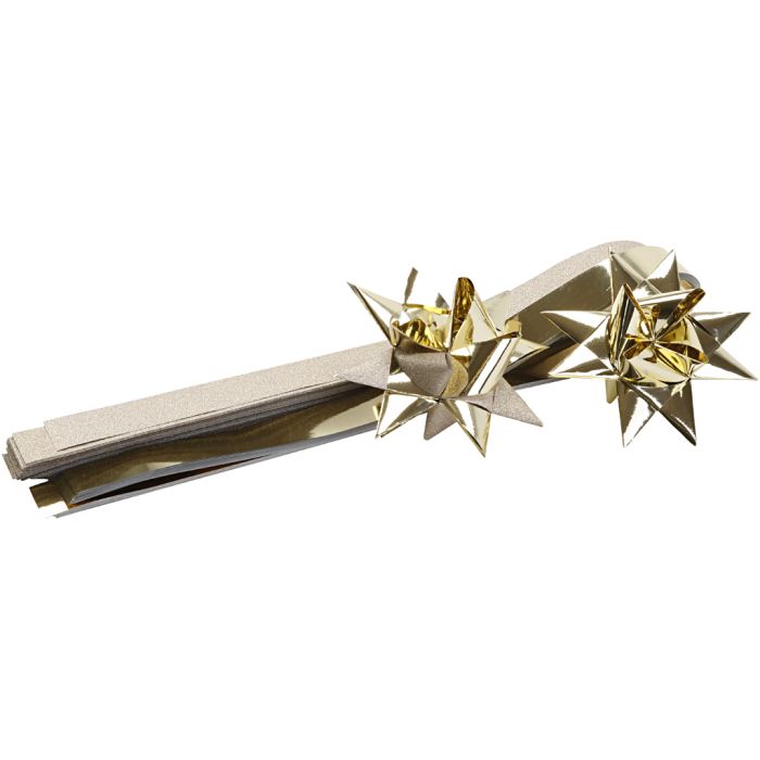Stjernestrimler, B: 25 mm, gull, 100 stk./ 1 pk.