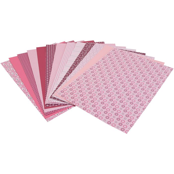 Dekorasjonspapir, ark 24x34 cm, pink, 30 ark/ 1 pk.