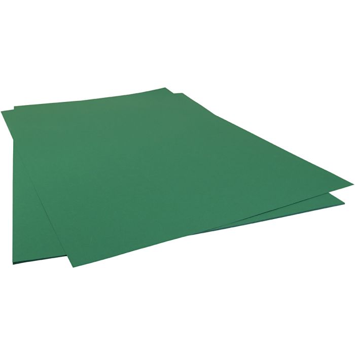 Kartong, ark 50x70 cm, 220 g, gressgrønn, 10 ark/ 1 pk.