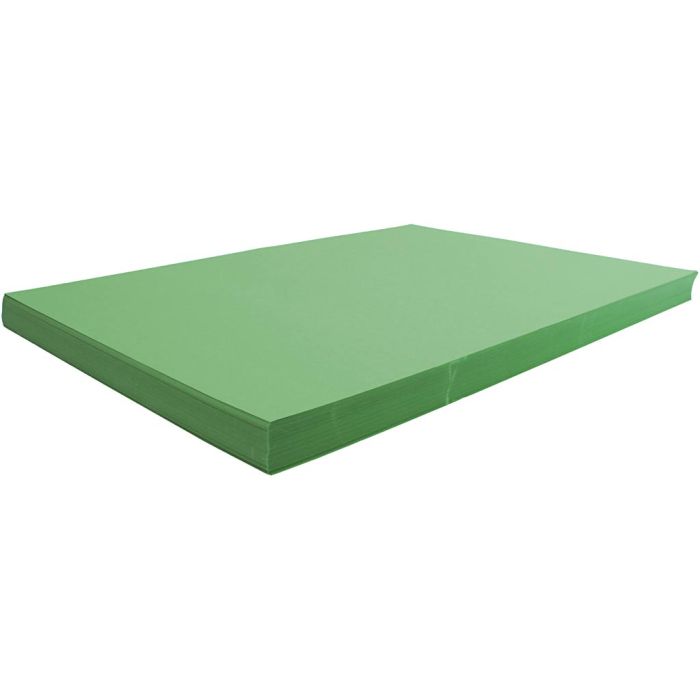 Kartong, ark 50x70 cm, 270 g, gressgrønn, 100 ark/ 1 pk.